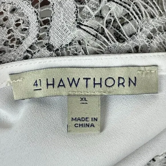 41 Hawthorn XL White Black Lace Sleeveless Top Fairy Soft Girl Cottagecore‎ - Picture 7 of 7